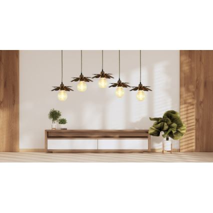Bohemia-Design - Riippuvalaisin vaijerilla 1xE27/60W/230V pronssinvärinen