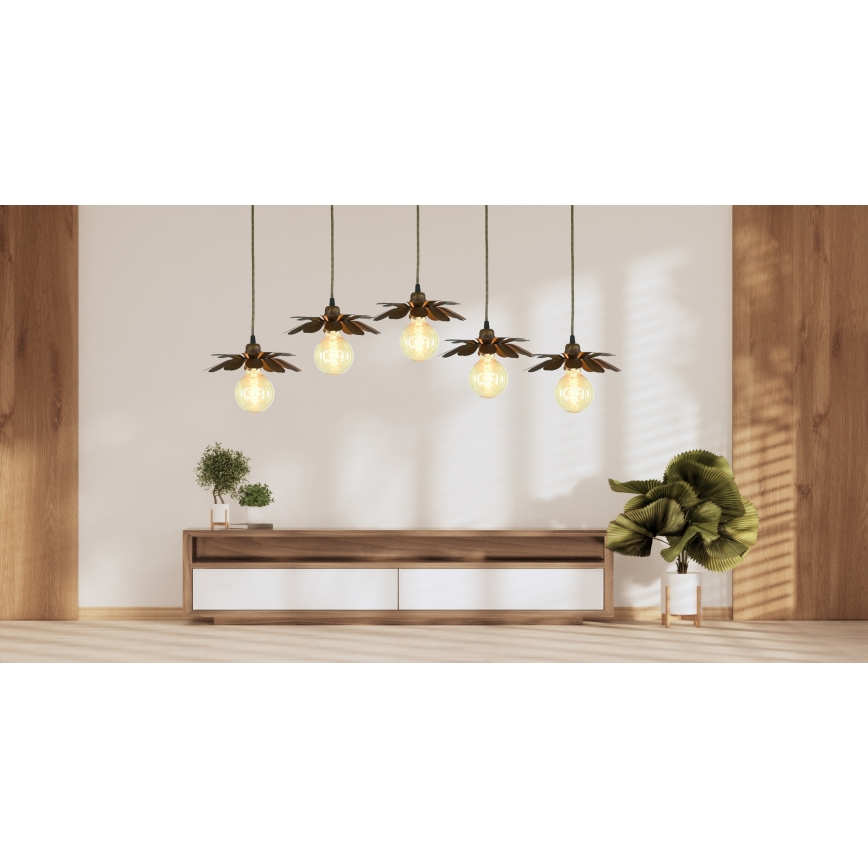 Bohemia-Design - Riippuvalaisin vaijerilla 1xE27/60W/230V pronssinvärinen