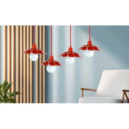 Bohemia-Design - Riippuvalaisin vaijerilla 1xE27/60W/230V punainen