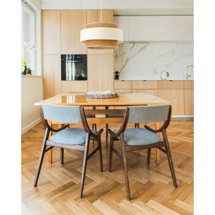 BOHO-riippuvalaisin johdolla 1xE27/60W/230V, halkaisija 40 cm, kerma/juutti