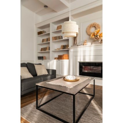 BOHO-riippuvalaisin johdolla 1xE27/60W/230V Ø 20 cm valkoinen