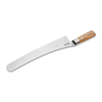 Böker - Damaskiteräsinen leipäveitsi DAMAST OLIVE 23,5 cm oliivipuuta