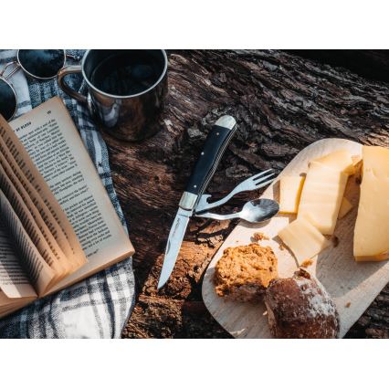 Böker - Taskuveitsi Magnum Bon Appetite 18,7 cm pakka, jossa aterimet