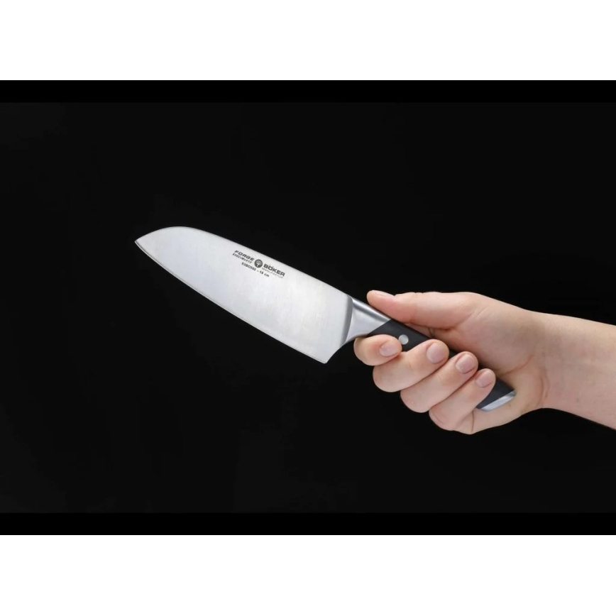 Böker - Santoku-keittiöveitsi FORGE 16 cm, musta
