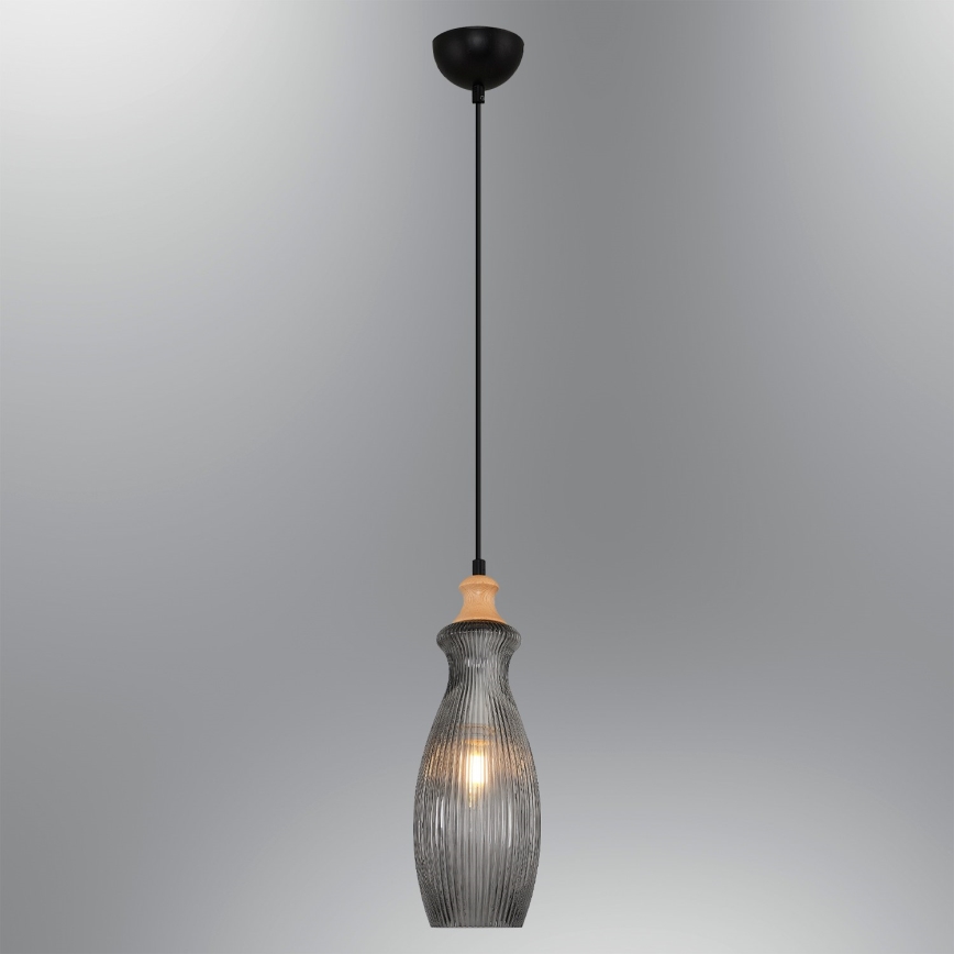 BOTTLE-riippuvalaisin johdolla 1xE14/4W/230V, savunvärinen