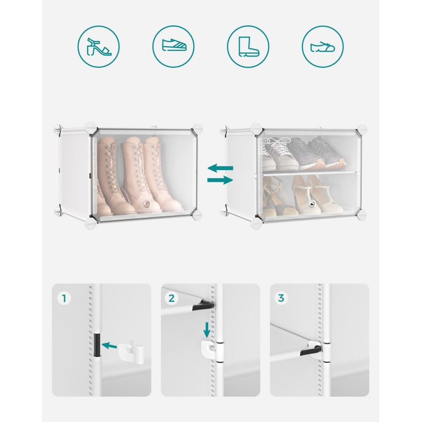 BOXIFY-modulaarinen hylly lokeroilla, valkoinen