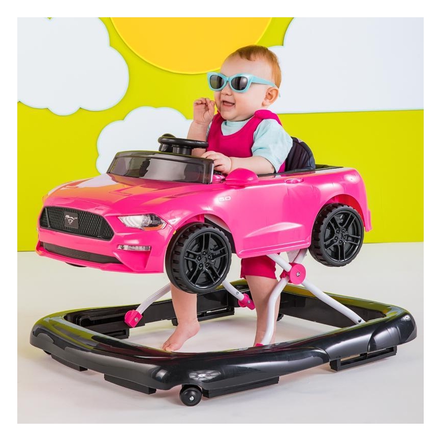 Bright Starts - Lasten kävelytuki 3-in-1 FORD MUSTANG pinkki