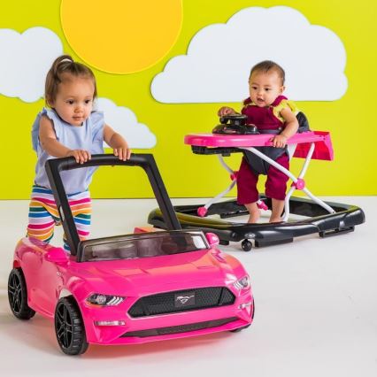 Bright Starts - Lasten kävelytuki 3-in-1 FORD MUSTANG pinkki