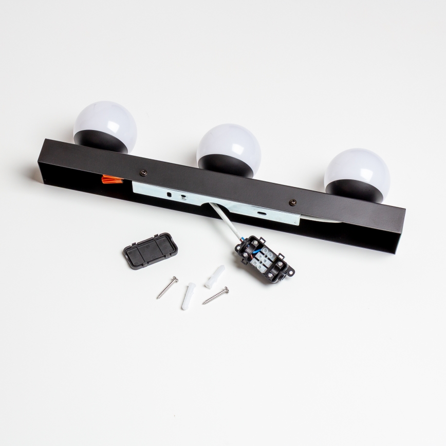 BRILAGI - 2 kpl LED-kylpyhuoneen seinävalaisin HOLLYWOOD 3xLED/3W/230V 39 cm IP44 musta