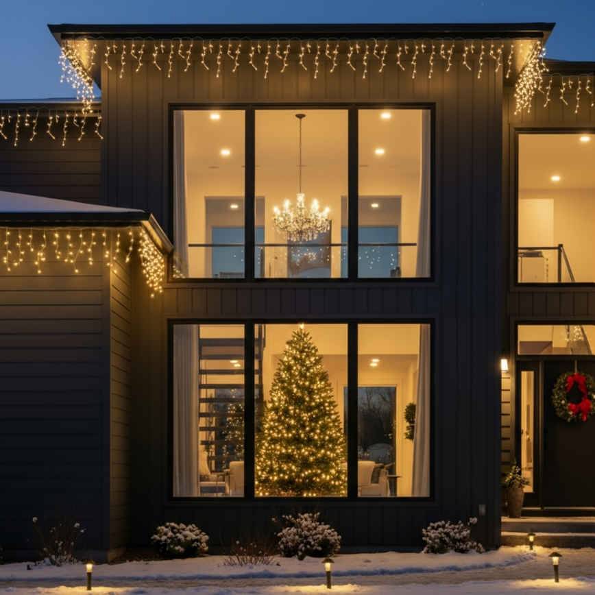 Brilagi - 23 m LED-ulkovaloketju, 400 LED / 8 toimintoa, IP44, lämmin valkoinen