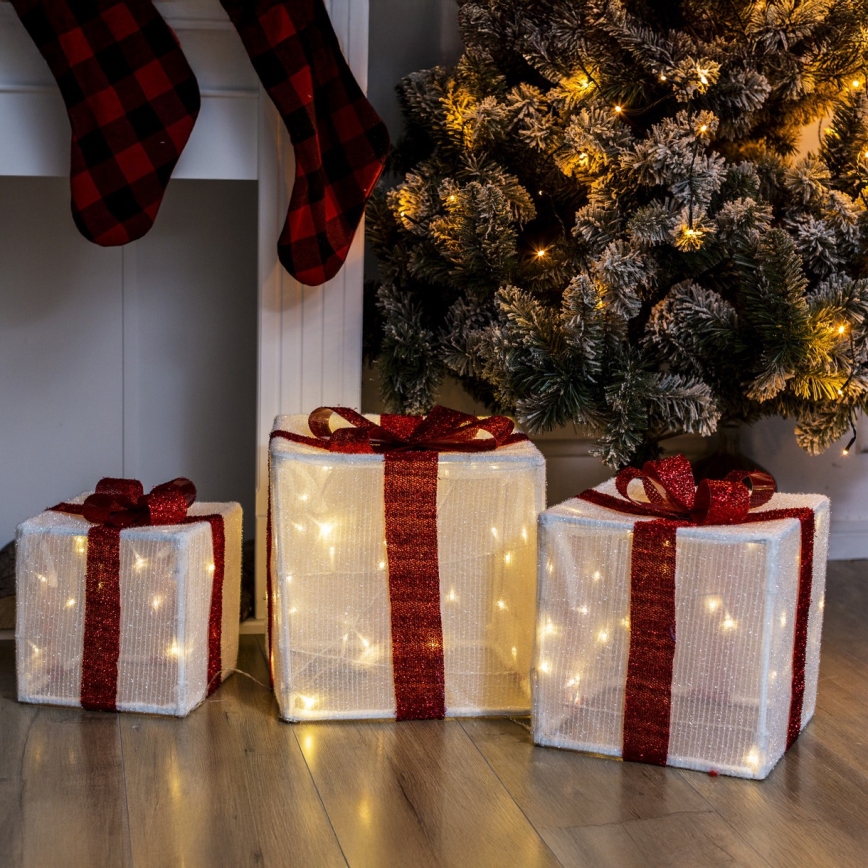 Brilagi - 3 kpl LED-ulkojoulukoristeet LED/2,6W/3xAA IP44 lahjat