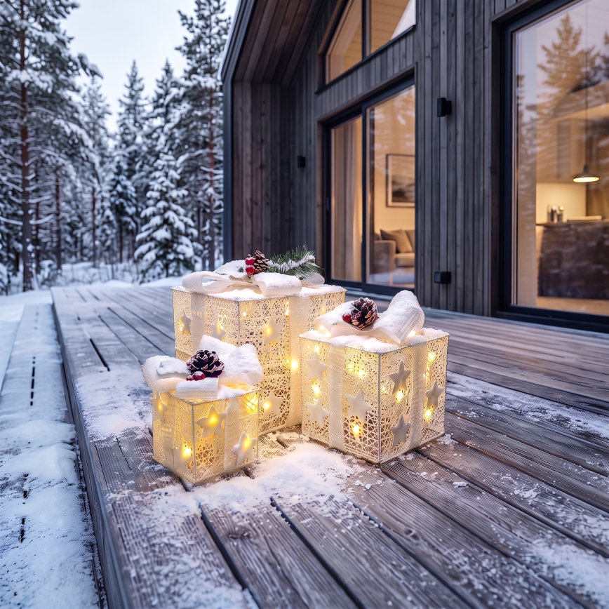 BRILAGI - 3 kpl LED-ulkojoulukoristeita LED/230V IP44, lahjaksi