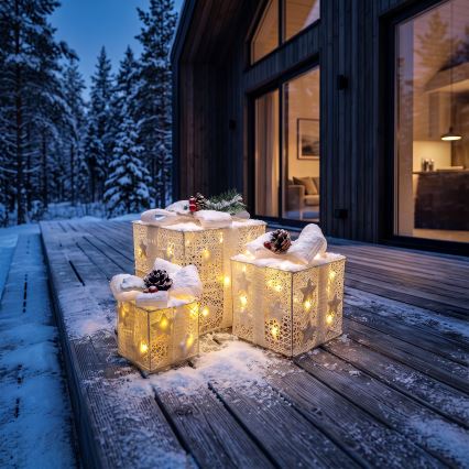 BRILAGI - 3 kpl LED-ulkojoulukoristeita LED/230V IP44, lahjaksi