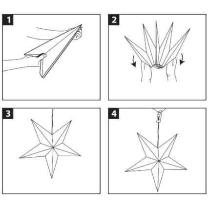 Brilagi - 70 cm LED-joulutähti, paristokäyttöinen (2xAA)
