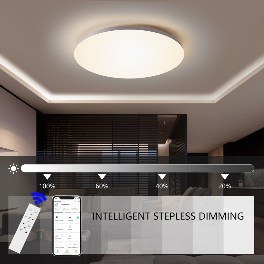 Brilagi – himmennettävä äly-LED-kattovalaisin, 24 W, 230 V, Ø 38 cm, 3000–6000 K, Wi‑Fi (Tuya Beacon) + kaukosäädin