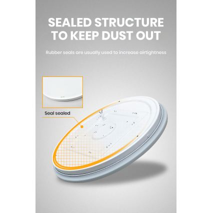 Brilagi – himmennettävä äly-LED-kattovalaisin, 24 W, 230 V, Ø 38 cm, 3000–6000 K, Wi‑Fi (Tuya Beacon) + kaukosäädin