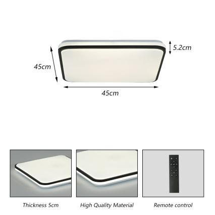 Brilagi - LED himmennettävä kattovalaisin SMART LED/36W/230V 53x53 cm 3000-6000K Wi-Fi Tuya Beacon + kaukosäädin