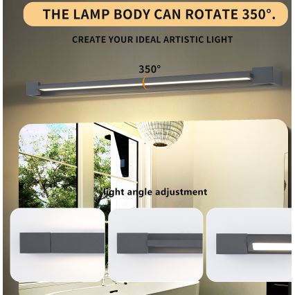 Brilagi - LED-kylpyhuoneen peilivalaisin AQUA LINE LED/24W/230V 90 cm IP44 antrasiitti CRI 90