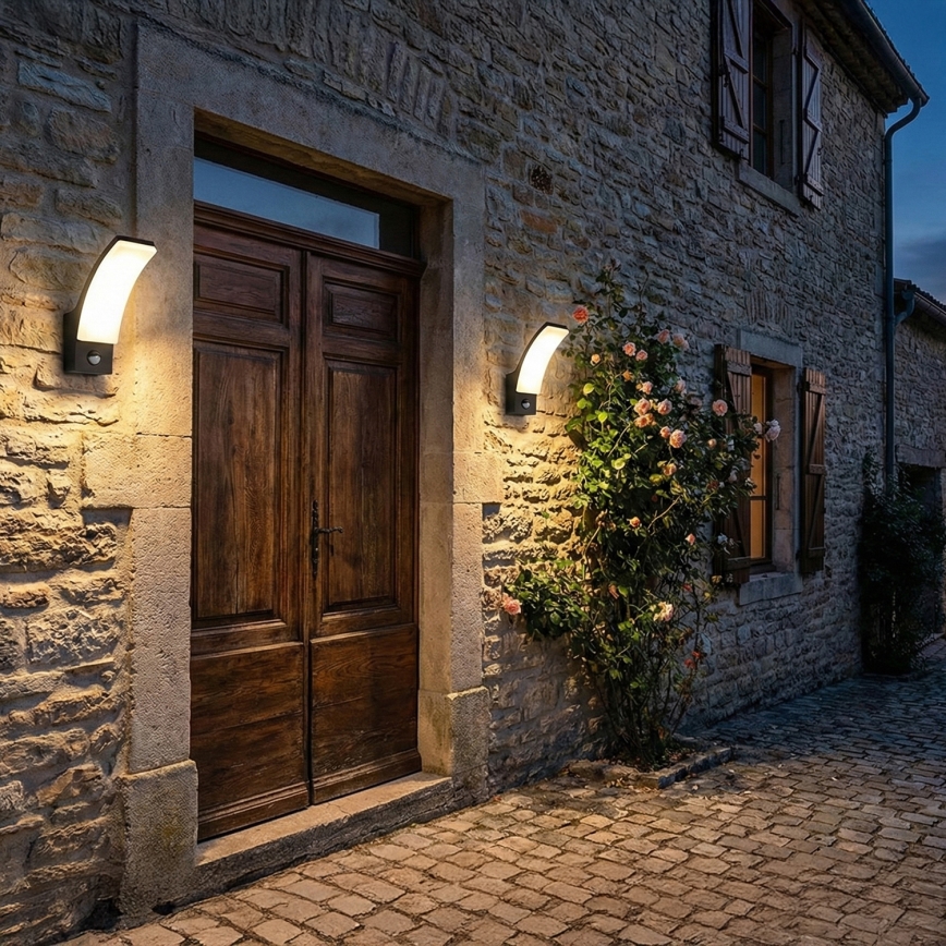 Brilagi - LED-ulkovaloseinävalaisin liiketunnistimella ARCELO LED/9W/230V IP44