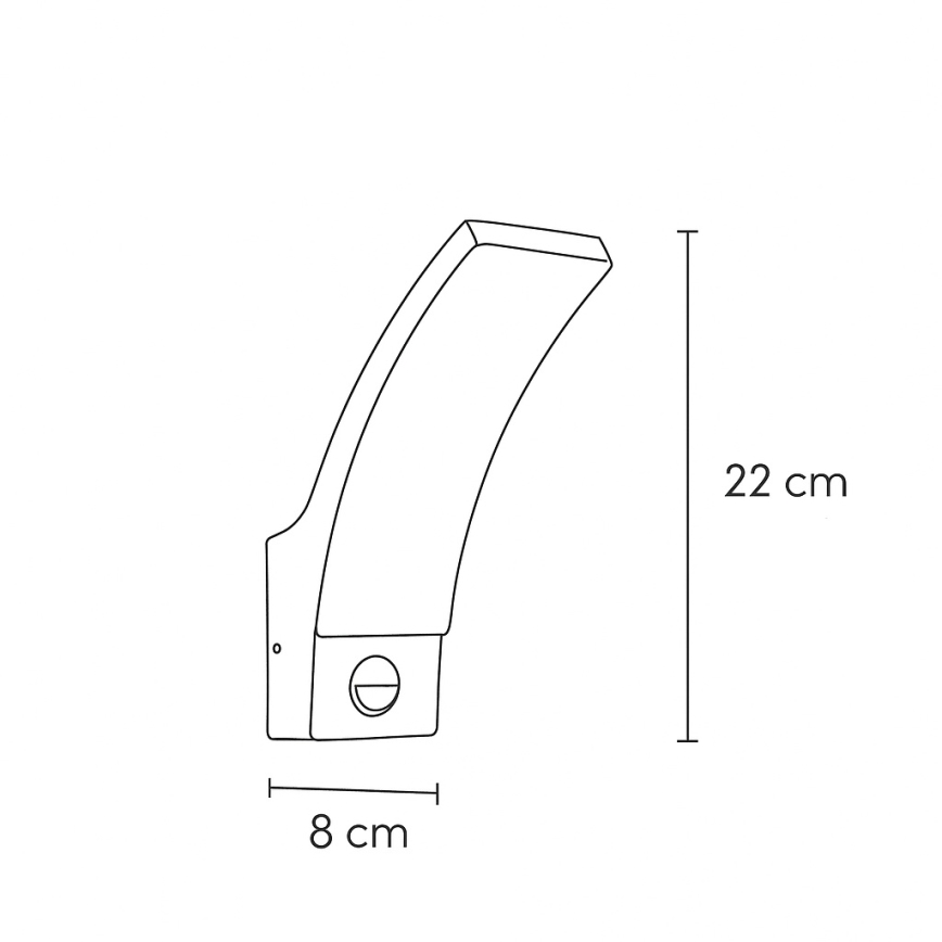 Brilagi - LED-ulkovaloseinävalaisin liiketunnistimella ARCELO LED/9W/230V IP44