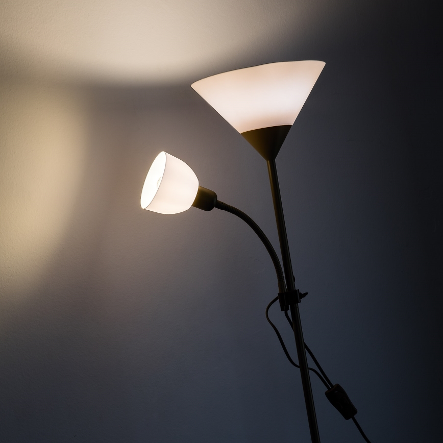 Brilagi - ARIANA lattiavalaisin 1xE27/100W/230V + 1xE14/25W kullanvärinen