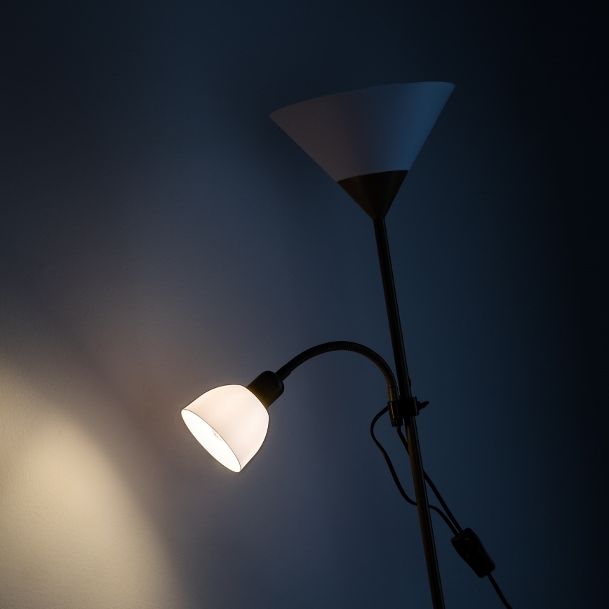 Brilagi - ARIANA lattiavalaisin 1xE27/100W/230V + 1xE14/25W kullanvärinen