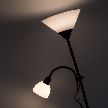 Brilagi - ARIANA lattiavalaisin 1xE27/100W/230V + 1xE14/25W musta