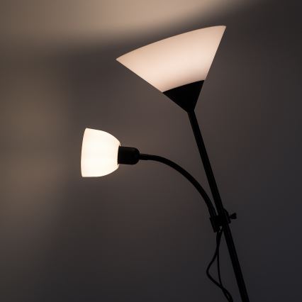 Brilagi - ARIANA lattiavalaisin 1xE27/100W/230V + 1xE14/25W musta