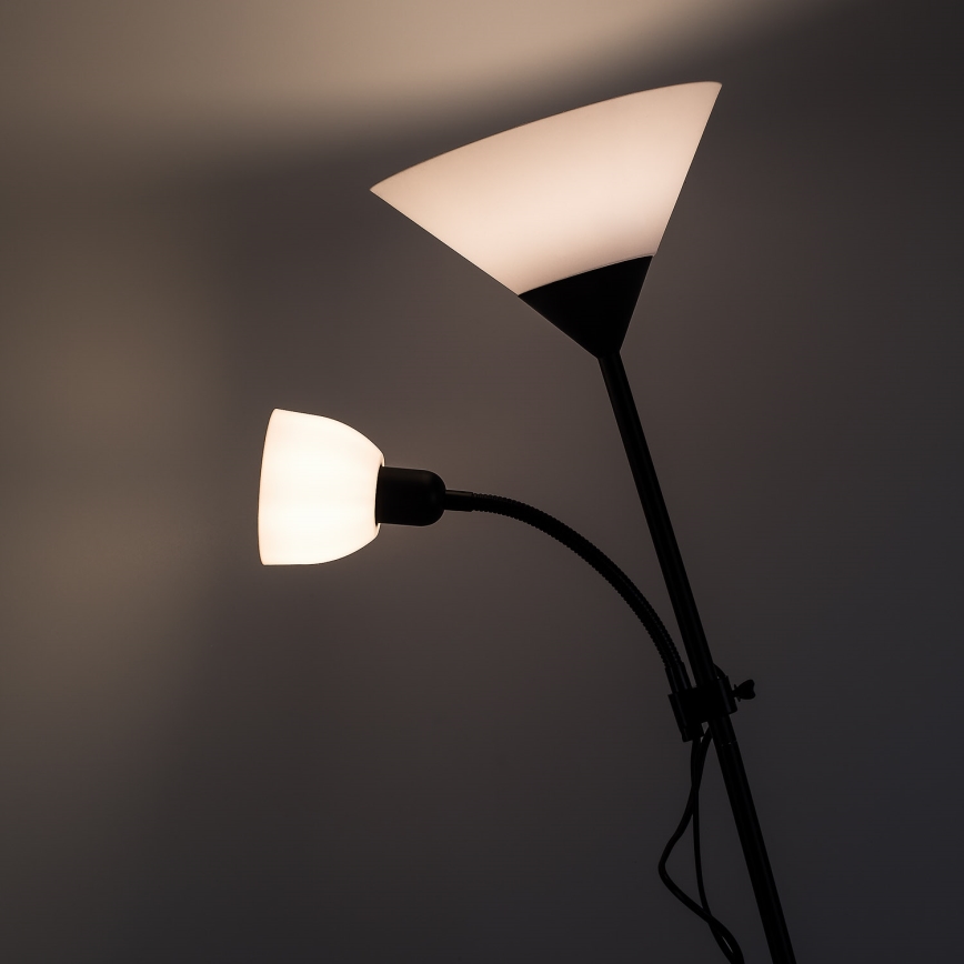 Brilagi - ARIANA lattiavalaisin 1xE27/100W/230V + 1xE14/25W musta