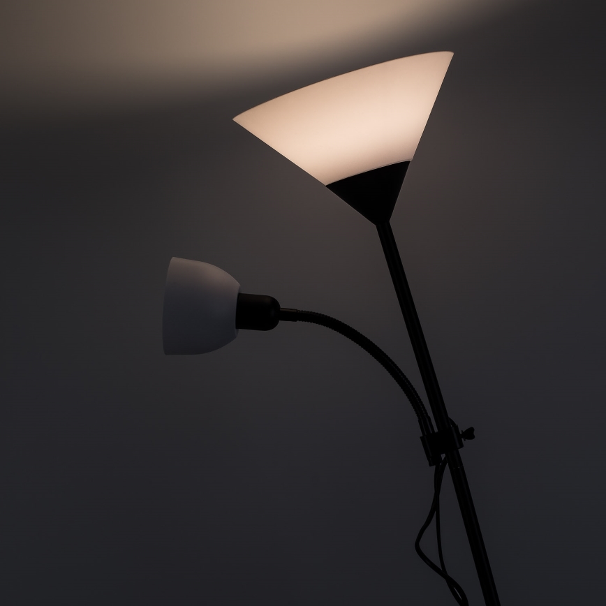 Brilagi - ARIANA lattiavalaisin 1xE27/100W/230V + 1xE14/25W musta