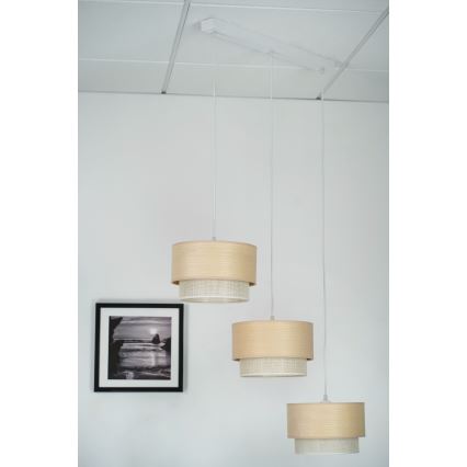 Brilagi - Riippuvalaisin ARIZONA BOHO 3xE27/15W/230V beige/valkoinen