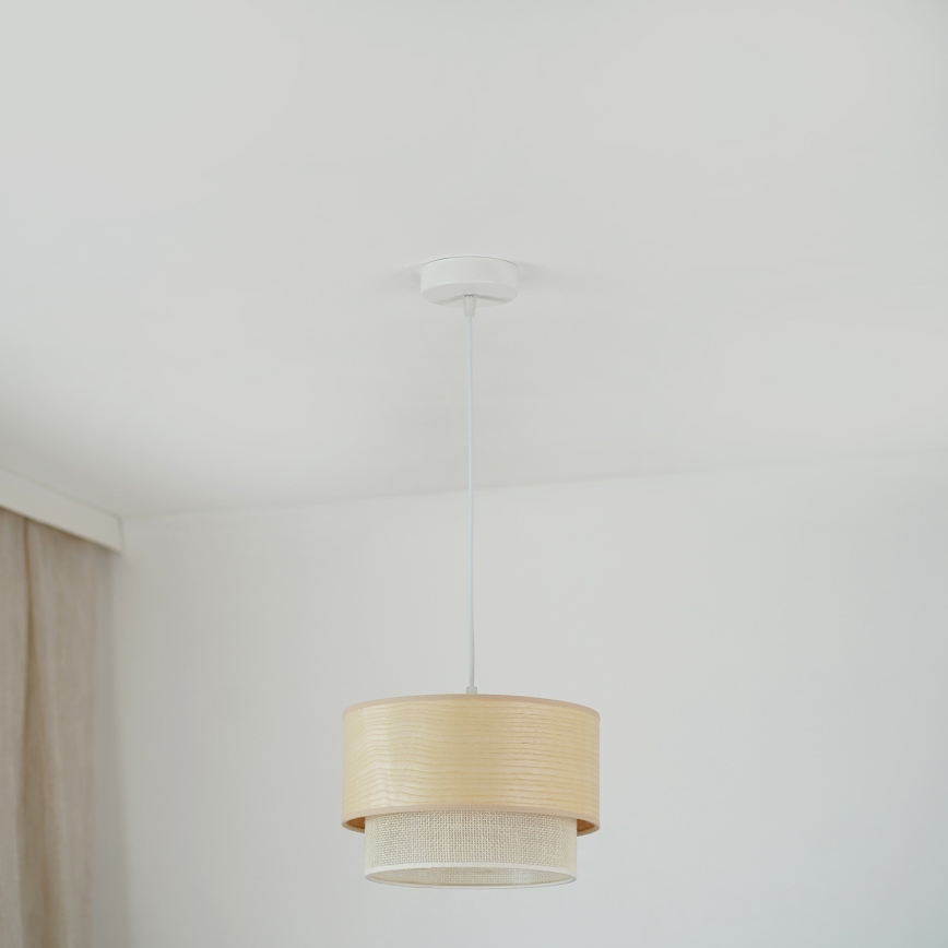 Brilagi - Riippuvalaisin ARIZONA BOHO 1xE27/15W/230V halkaisija 25 cm beige/valkoinen