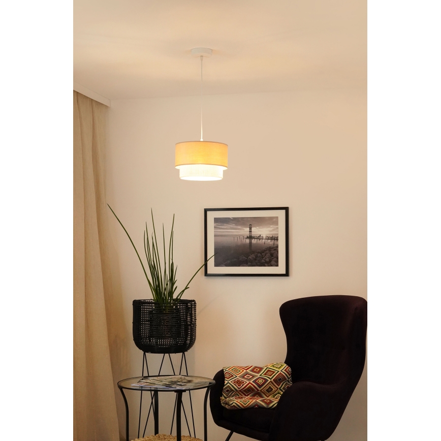 Brilagi - Riippuvalaisin ARIZONA BOHO 1xE27/15W/230V halkaisija 25 cm beige/valkoinen