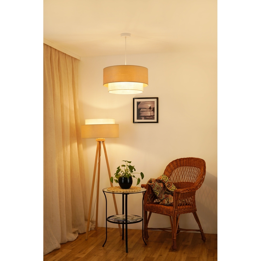 Brilagi - Riippuvalaisin ARIZONA BOHO 1xE27/15W/230V halkaisija 45 cm beige/valkoinen