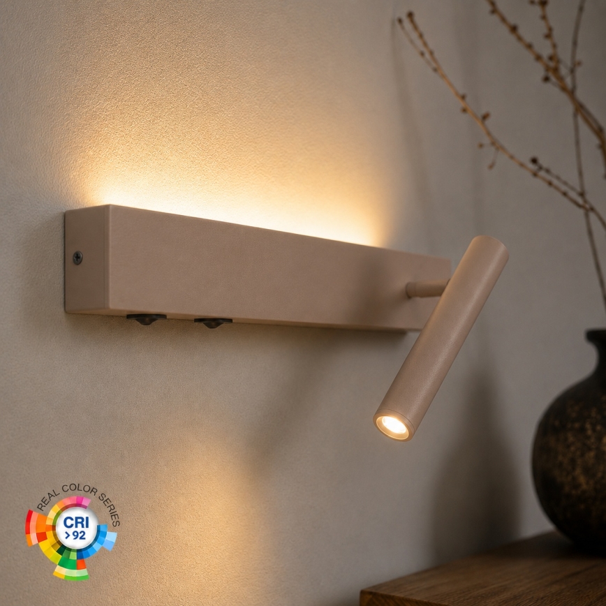 BRILAGI - ARLIX LED-seinäkohdevalaisin LED/3W/230V + LED/7W beige CRI 90