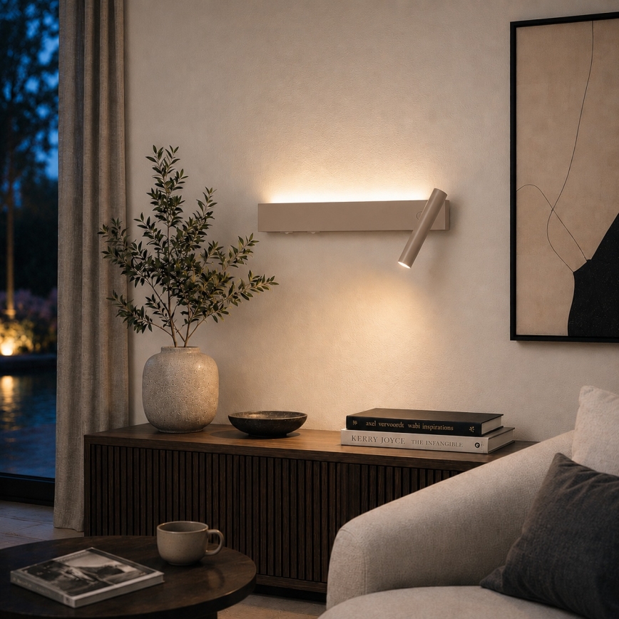 BRILAGI - ARLIX LED-seinäkohdevalaisin LED/3W/230V + LED/7W beige CRI 90