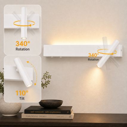 BRILAGI - ARLIX LED-seinäspottivalaisin LED/3W/230V + LED/7W, valkoinen, CRI 90