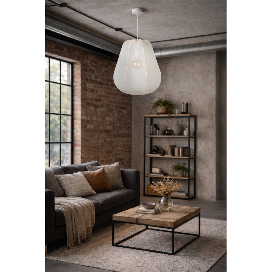 Brilagi - ARVEN LED-riippuvalaisin vaijerilla 1xE27/8W/230V, halkaisija 37 cm, valkoinen