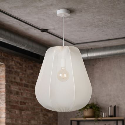 Brilagi - ARVEN LED-riippuvalaisin vaijerilla 1xE27/8W/230V, halkaisija 37 cm, valkoinen