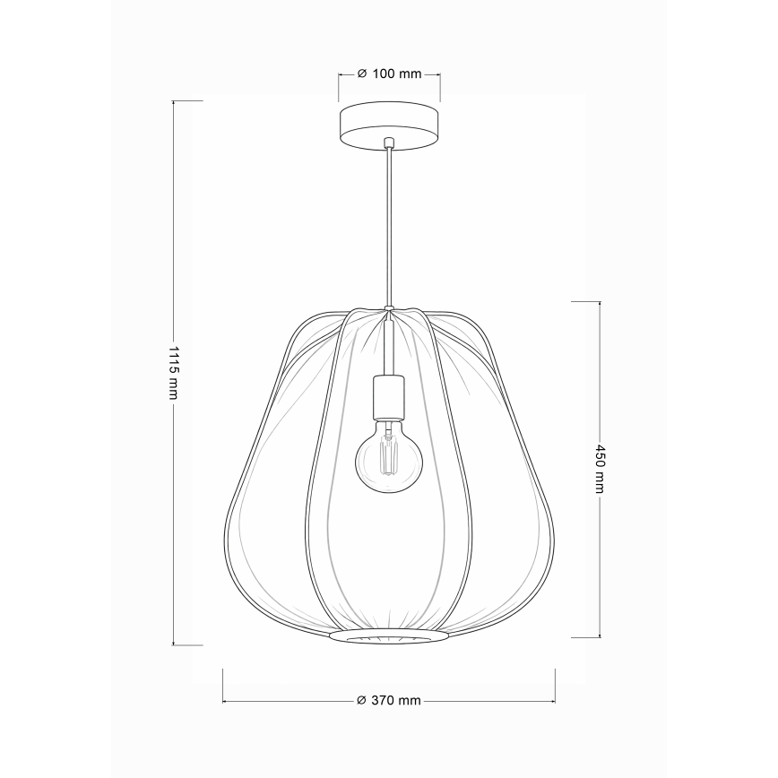 Brilagi - ARVEN LED-riippuvalaisin vaijerilla 1xE27/8W/230V, halkaisija 37 cm, valkoinen
