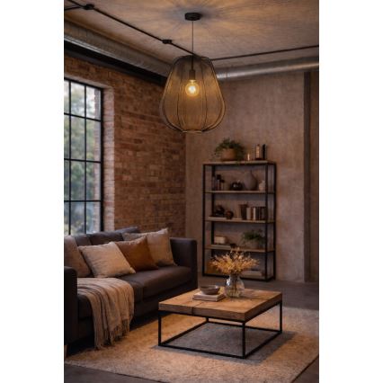 Brilagi - ARVEN LED-riippuvalaisin vaijerilla 1xE27/8W/230V Ø 37 cm musta