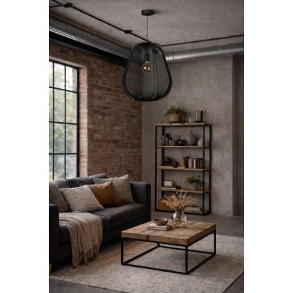 Brilagi - ARVEN LED-riippuvalaisin vaijerilla 1xE27/8W/230V Ø 37 cm musta