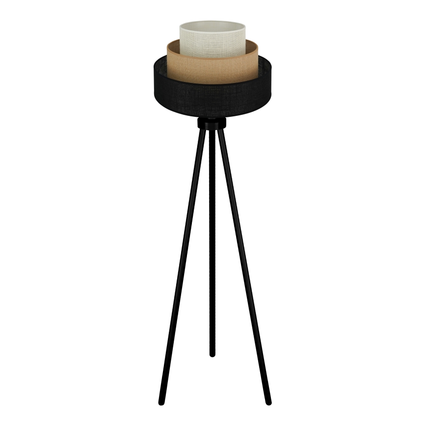 Brilagi - Lattiavalaisin ASPEN LUNETA 1xE27/15W/230V musta/beige/kerma