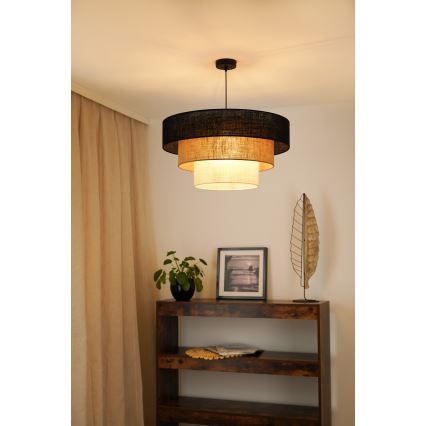 Brilagi - Ripustettava kattovalaisin ASPEN LUNETA 1xE27/15W/230V halkaisija 60 cm musta/beige/kerma