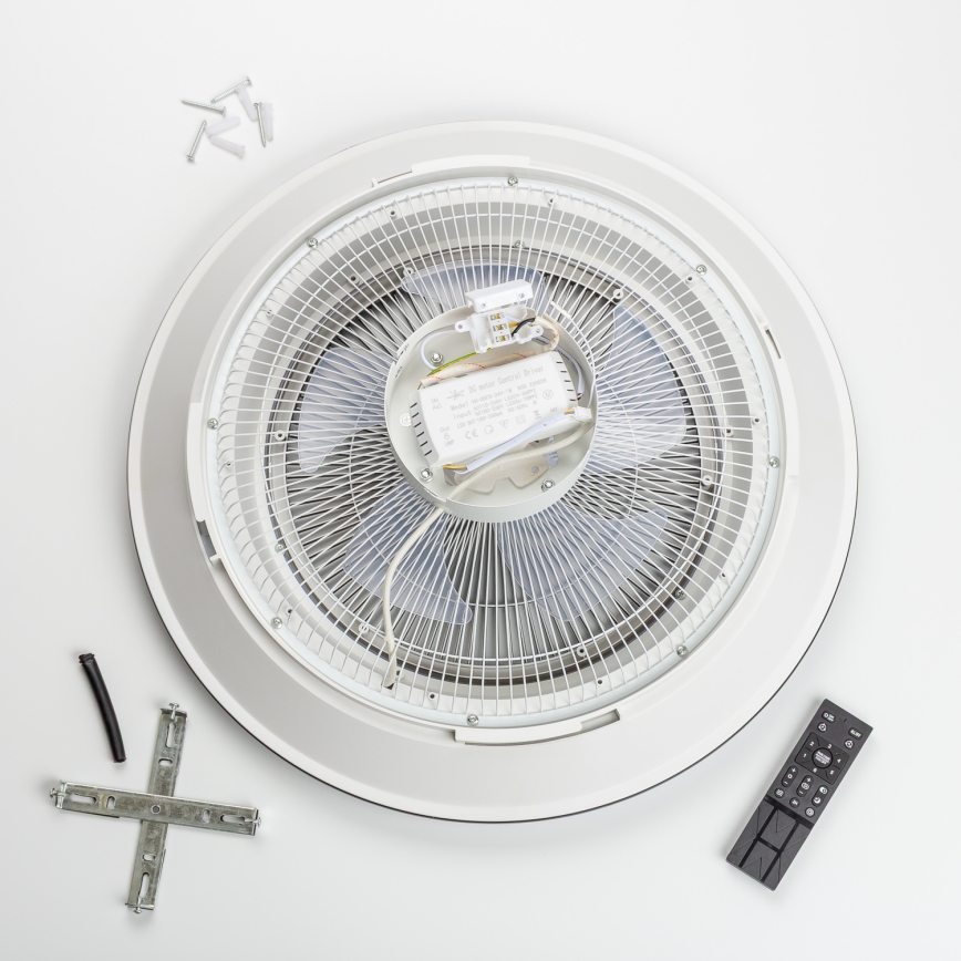 Brilagi - LED himmennettävä valaisin tuulettimella AURA LED/38W/230V 3000-6000K hopea + kaukosäädin