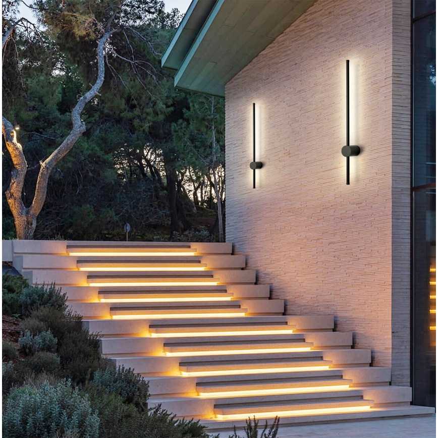 Brilagi - LED ulkoseinävalaisin AURA LED/12W/230V 3000K IP54 65 cm musta CRI 90