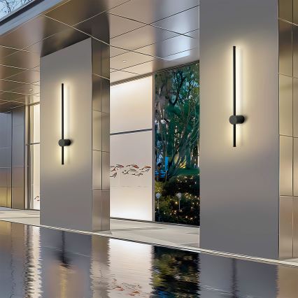 Brilagi - LED ulkoseinävalaisin AURA LED/12W/230V 3000K IP54 65 cm musta CRI 90