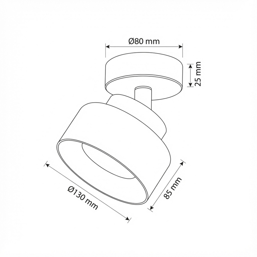 Brilagi - AURA LUX kohdevalaisin 1xGX53/30W/230V halkaisija 13 cm musta/kulta