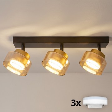 BRILAGI – AURA LUX LED RGB+CCT himmennettävä kohdevalaisin 3xGX53/14W/230V 2700-6500K Wi-Fi (Tuya) musta/kulta