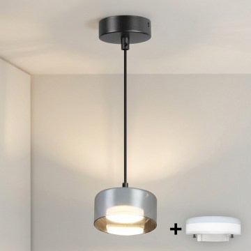 BRILAGI – AURA LUX LED RGB+CCT himmennettävä riippuvalaisin vaijerilla 1xGX53/14W/230V 2700–6500K Wi‑Fi Tuya musta/savunharmaa